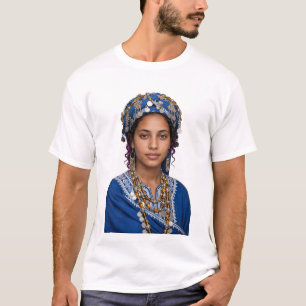 Camiseta Chica Amazigh Bereber - Pañuelo Tradicional Azul J
