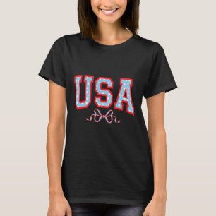 Camiseta Chica Americana Estadounidense Patriótica 4 de Jul