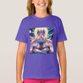 Camiseta Chica animalista meditando espiritualmente