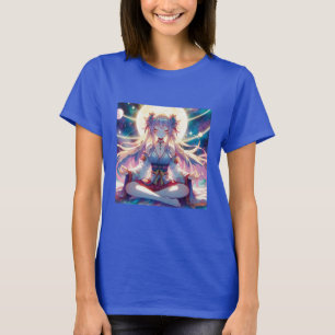 Camiseta Chica animalista meditando espiritualmente
