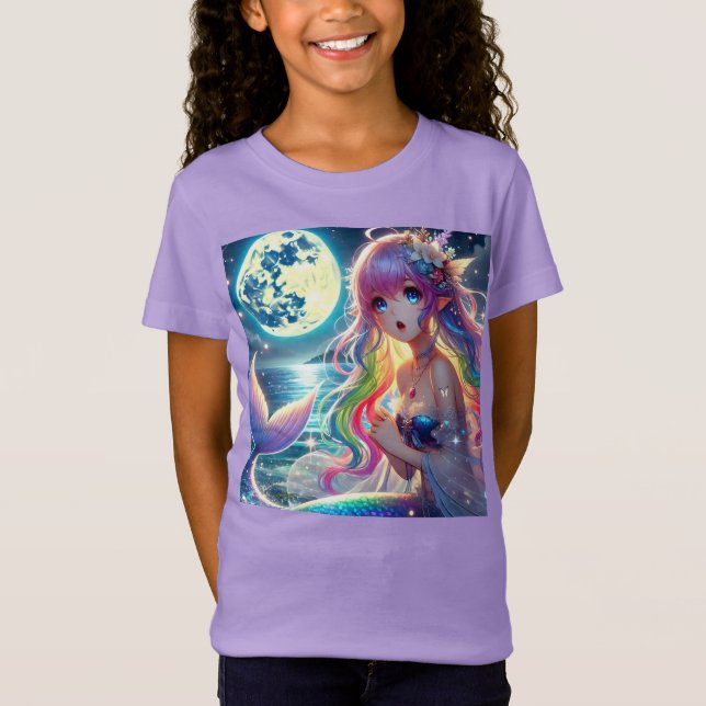 Camiseta Chica anime canta la sirena del arcoiris de la lun (Anverso)