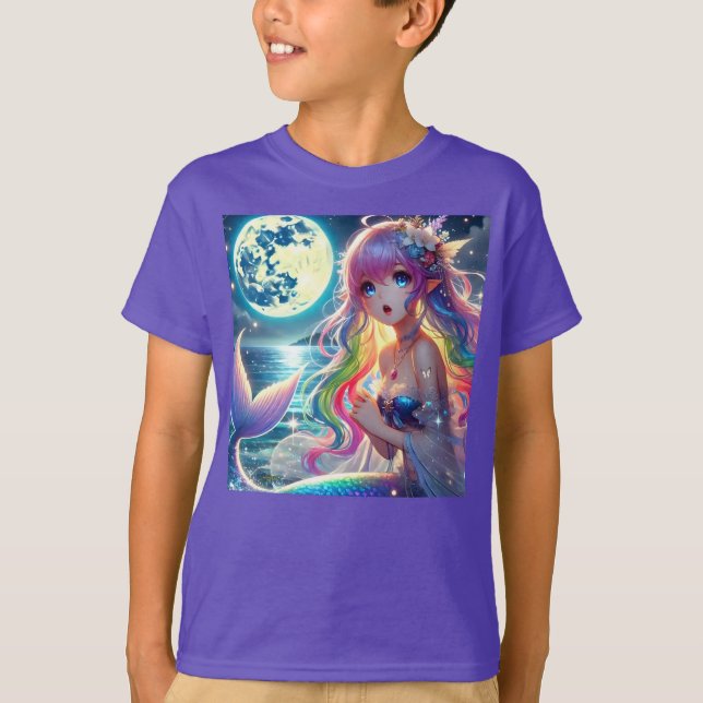 Camiseta Chica anime canta la sirena del arcoiris de la lun (Anverso)