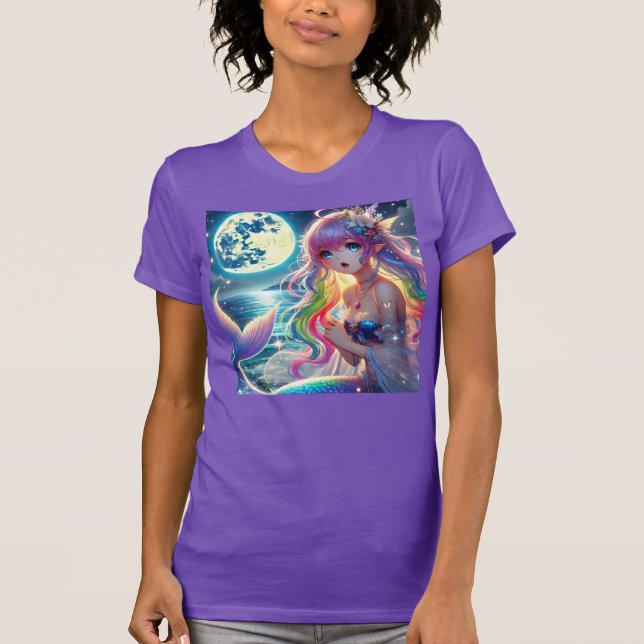 Camiseta Chica Anime Cantando Pixie de Luna Llovizna Sirena (Anverso)