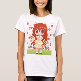 Camiseta chica anime con flores