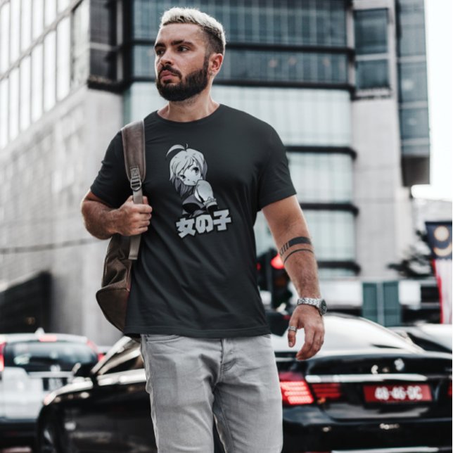 Camiseta Chica Anime Con Pelo Corto (Subido por el creador)