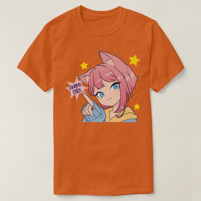 Camiseta Chica anime Cute Kawaii Anime Gato Oros Manga Otak (Diseño del anverso)