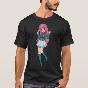 Camiseta Chica anime Cute Waifu Cartoon Character japonés