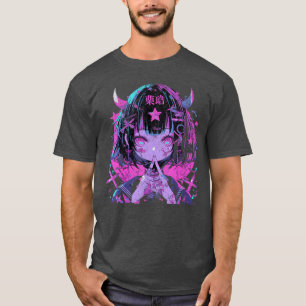 Camiseta Chica Anime Demonio Grunge Gótico Waifu Horror Est