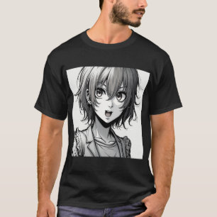 Camiseta Chica Anime   Diseño de Personaje de Acción Dinámi
