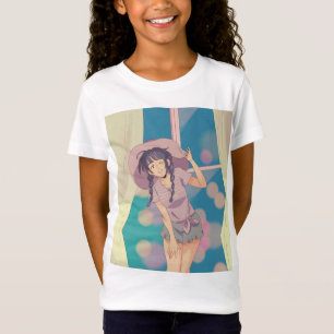 Camiseta Chica Anime Estética Linda - Manga Grap de Pastel