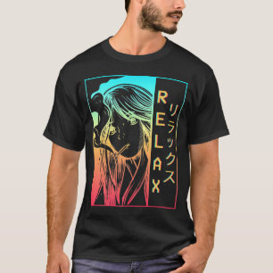 Camiseta Chica anime estético de vaporwave triste Relax jap