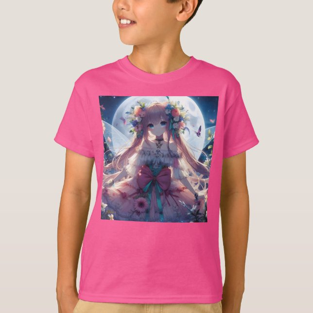 Camiseta Chica Anime Flor Luna Hada (Anverso)