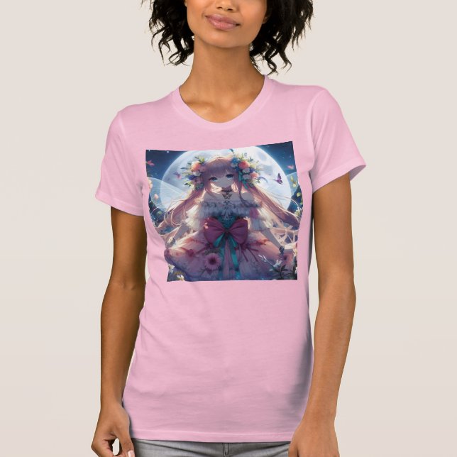 Camiseta Chica Anime Flor Luna Hada (Anverso)