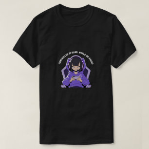 Camiseta Chica Anime Gamer Arte de Juego Púrpura