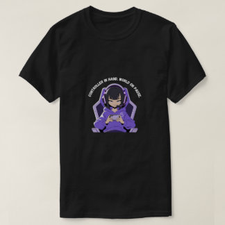 Camiseta Chica Anime Gamer Arte de Juego Púrpura
