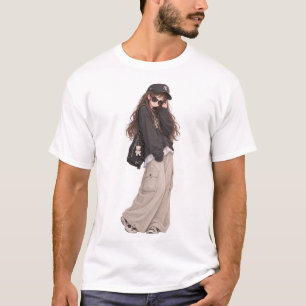 Camiseta Chica Anime Genial en Moda Streetwear Oversized