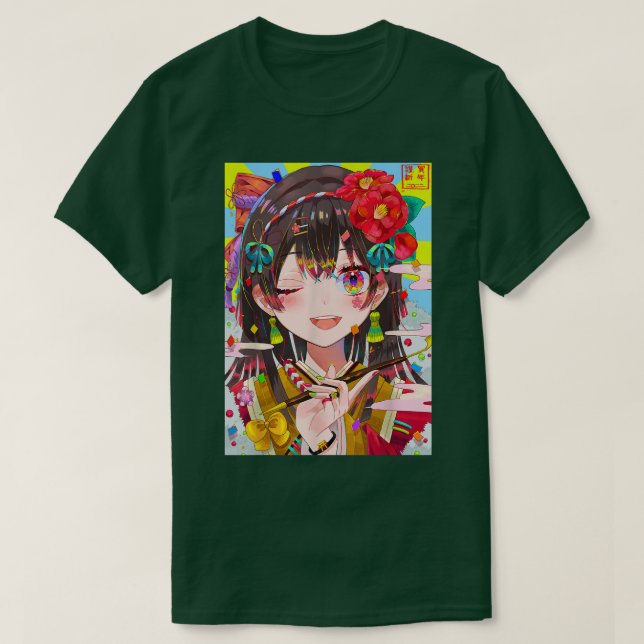 Camiseta Chica Anime Kawaii Waifu Estética Otaku Japonesa T (Diseño del anverso)