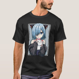 Camiseta Chica Anime Neko Gatita Pastel Kawaii Gato Manga J