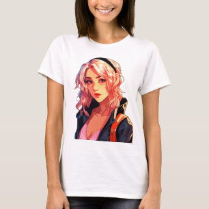 Camiseta Chica Anime Radiante: Hermoso Arte de Manga