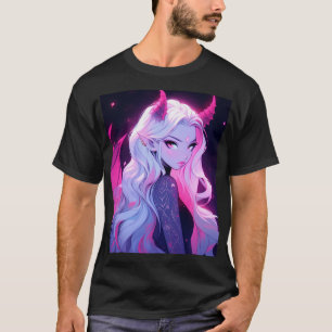 Camiseta Chica Anime Rosa Caliente Succubus Koakuma Diablil