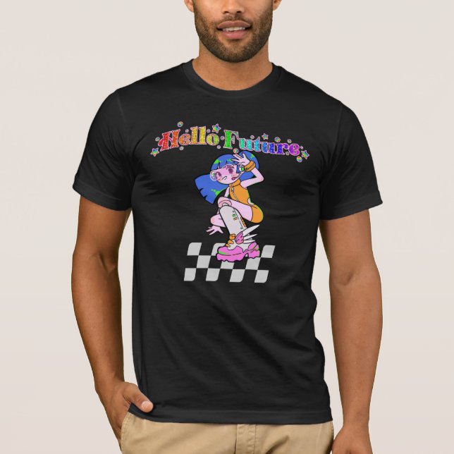 Camiseta Chica Anime Y2K Hola Futuro (Anverso)