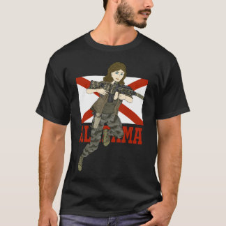 Camiseta Chica Ar15. Mercenario. Bandera de Alabama.