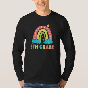 Camiseta Chica Arcoíris de 5to Grado Hola Maestra Chicos 5t