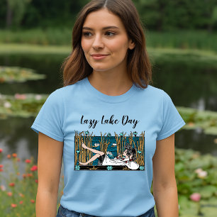 Camiseta Chica Art Nouveau Relajándose junto al lago