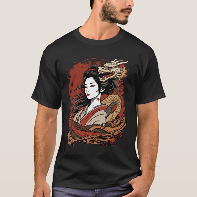 Camiseta Chica asiático | Dragón chino (Anverso)