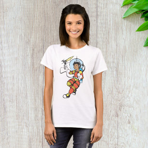 Camiseta Chica Astronauta con Lanzacohetes