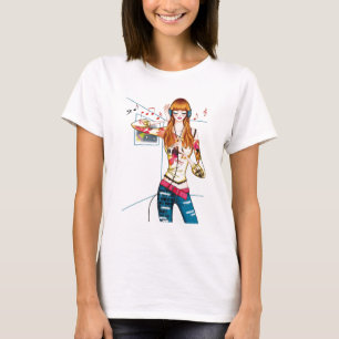 Camiseta Chica atasc con los auriculares