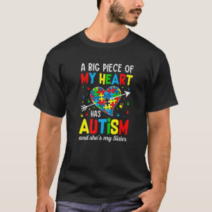 Camiseta Chica autista pieza mi corazón tiene autismo ella 