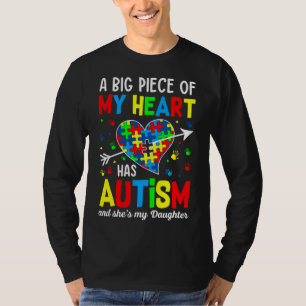 Camiseta Chica Autista Pieza Mi Corazón Tiene Autismo Ella 
