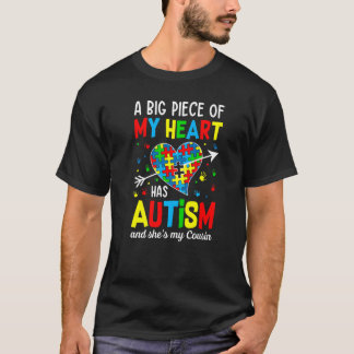 Camiseta Chica autista pieza mi corazón tiene autismo ella 