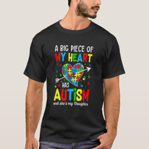 Camiseta Chica autista pieza mi corazón tiene autismo ella 