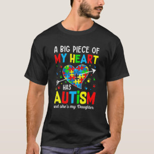 Camiseta Chica autista pieza mi corazón tiene autismo ella 