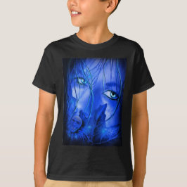 Camiseta Chica AZUL DE MIEDO OCULTO CON SKULL