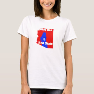 Camiseta Chica azul en un estado rojo - Arizona
