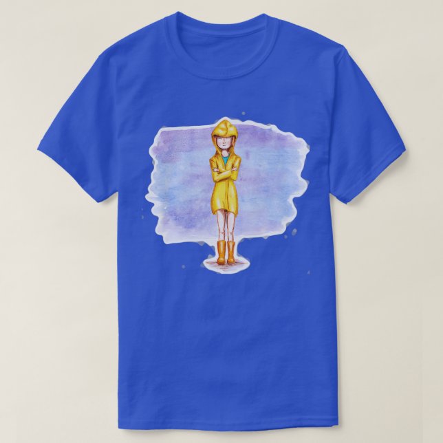 Camiseta Chica bajo la lluvia (Diseño del anverso)
