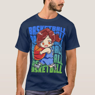 Camiseta Chica Baloncesto Jugador Hoops Chibi