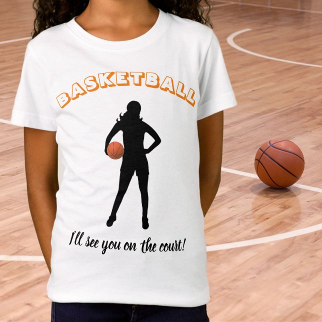 Camiseta Chica Baloncesto "Te veré en la cancha" (Girl Basketball Tee)