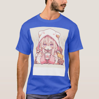 Camiseta chica beber café 1
