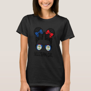 Camiseta Chica beliceño Messy Hair Premio Belice Patriótico