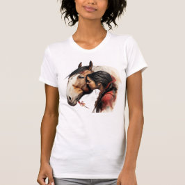 Camiseta Chica besando a caballo nativo indio
