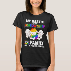 Camiseta Chica Bestie Rainbow Sheep Family Orgullo Gay M