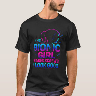 Camiseta Chica Biónica Divertida Recupérate Pronto Después 