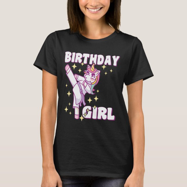 Camiseta Chica Birthday Karate Unicorn (Anverso)