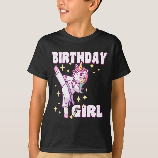 Camiseta Chica Birthday Karate Unicorn (Anverso)