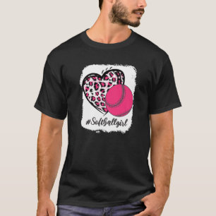 Camiseta Chica blanqueado de Softball Leopard Rosa Me Impri