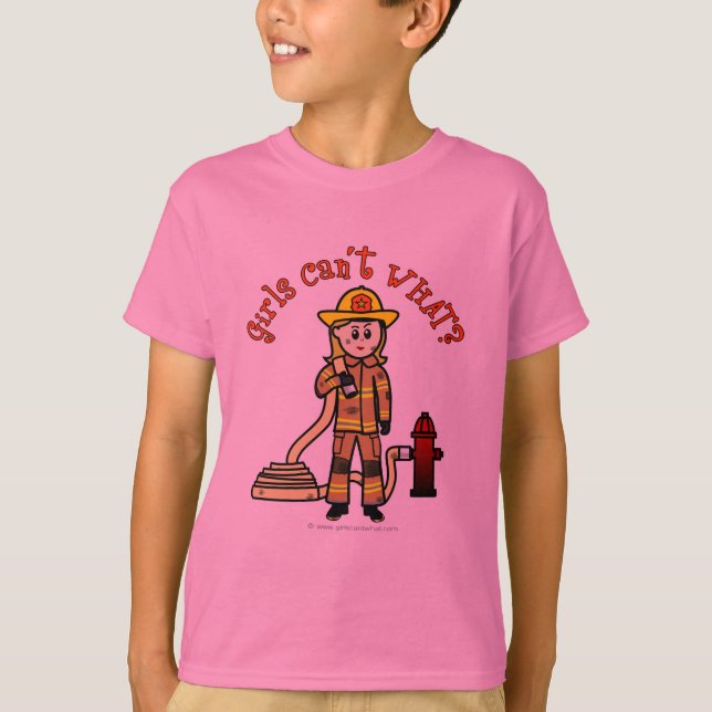 Camiseta Chica bombero rubio (Anverso)